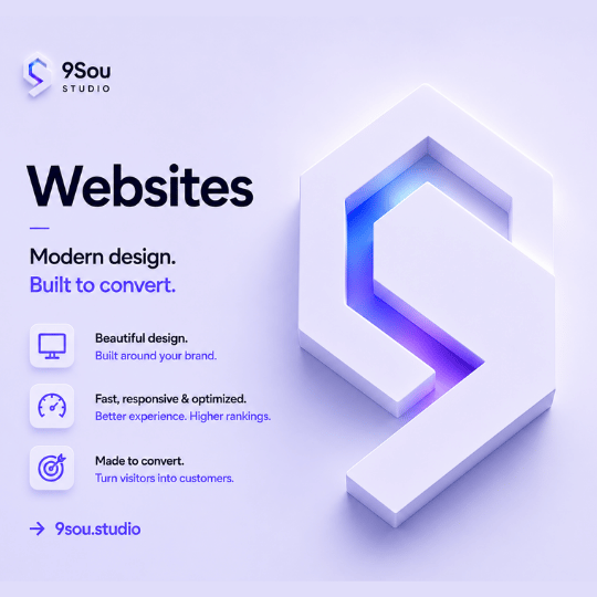 Website design services by 9Sou Studio